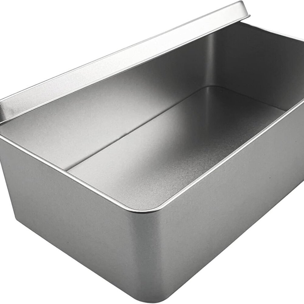Silver Metal Tin Box Lids - Large Containers, Holder for Keeping Car Keys, Cooki